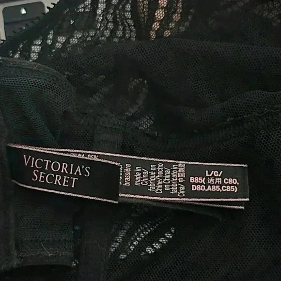 Victoria's Secret Triangle Cup Black Lace Bralette - L - Picture 6 of 8